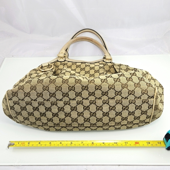 🎁GUCCI Sukey Medium Tote Bag Handbag GG Canvas MUST SELL! - Picture 13 of 16